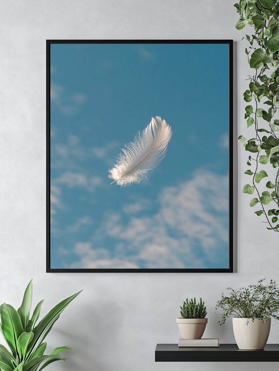 Floating Feather Sky Poster. — room view 4