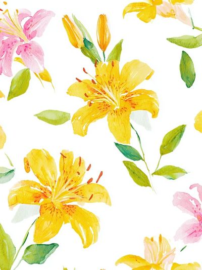 Yellow and Pink Floral Watercolor Poster. poster print