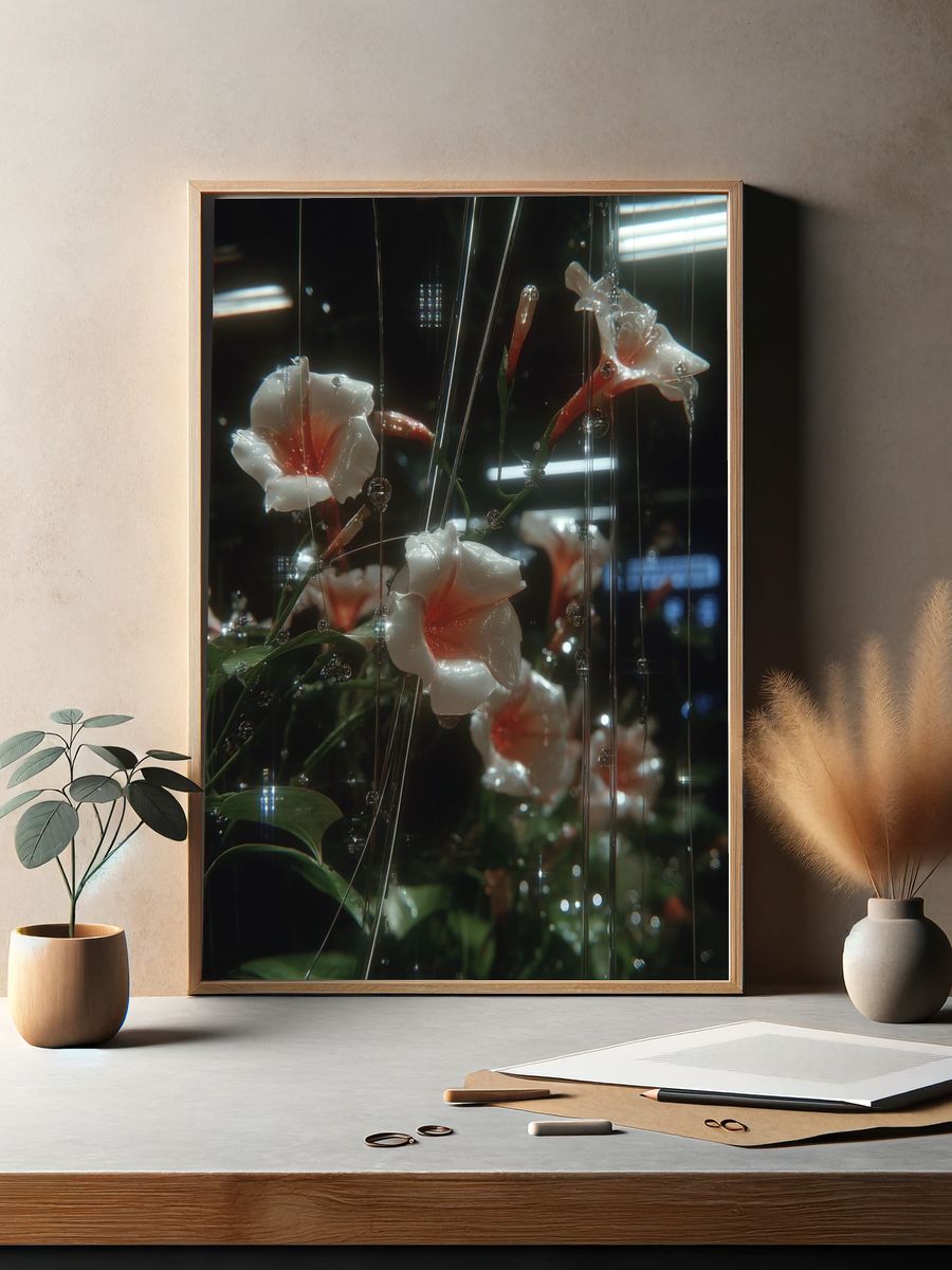 Elegant Floral Watercolor Poster. — room view 2