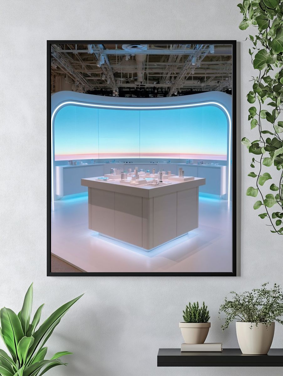 Futuristic Minimal Interior Poster. — room view 4