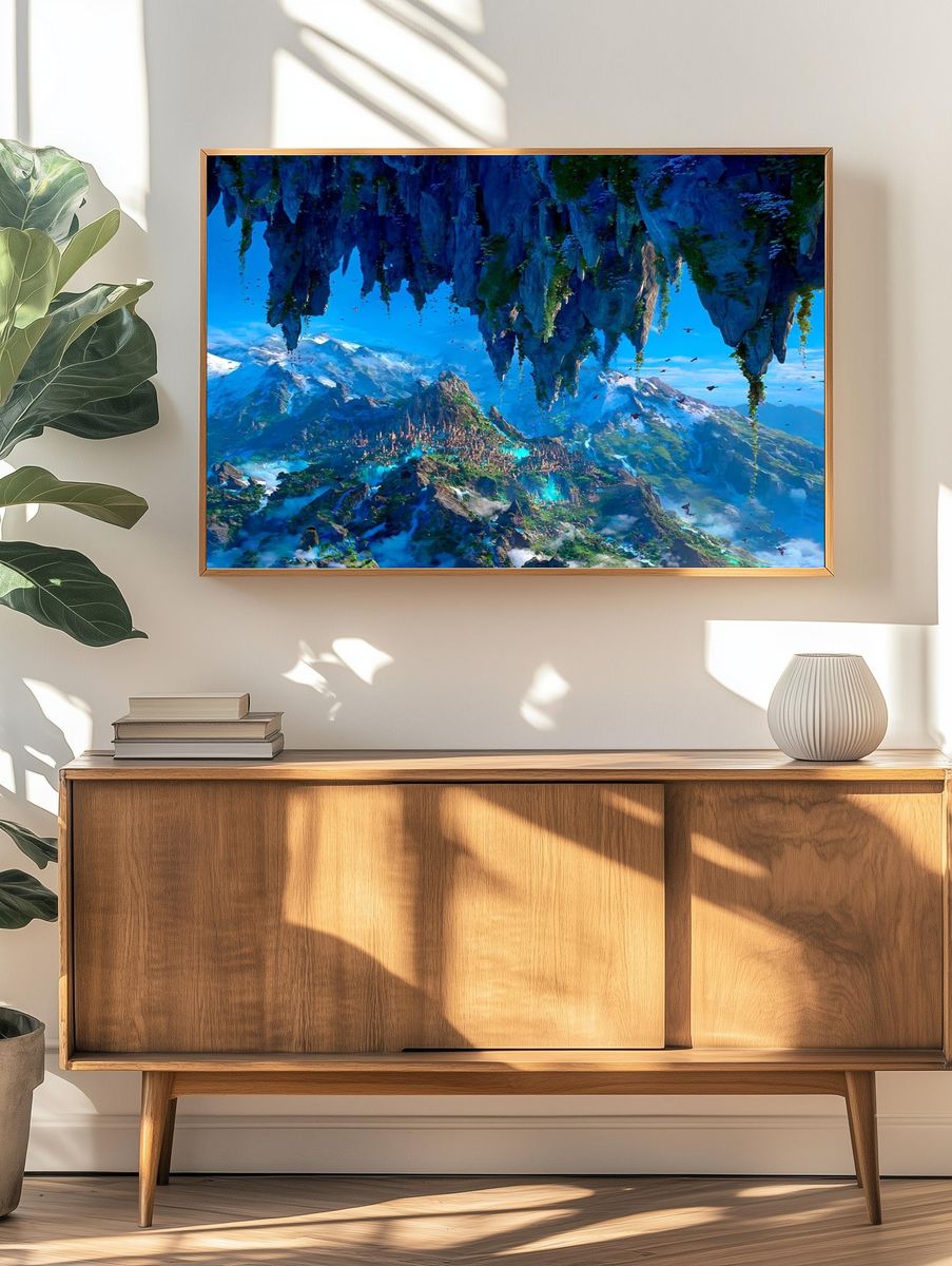 Floating Mountain Kingdom Fantasy Print. — room view 3