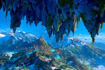 Floating Mountain Kingdom Fantasy Print. poster print