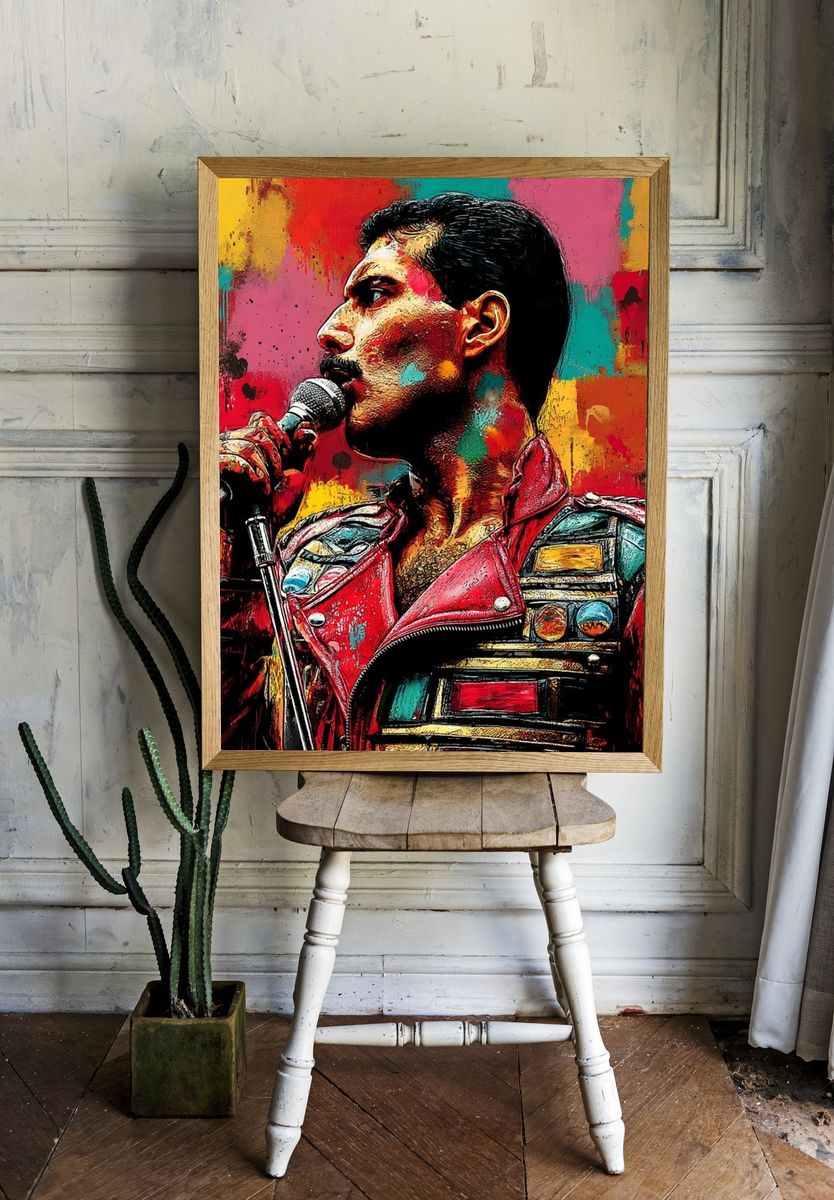 Freddie Mercury — Pop Art Poster. — room view 1