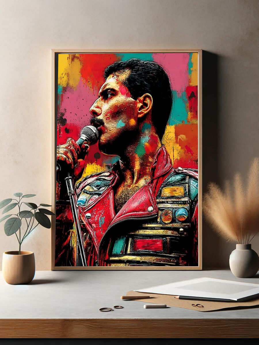 Freddie Mercury — Pop Art Poster. — room view 2