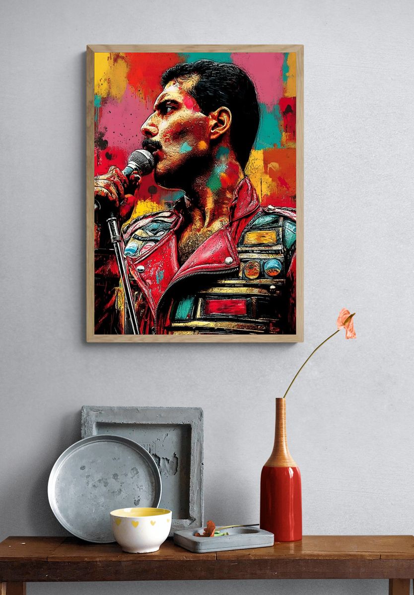 Freddie Mercury — Pop Art Poster. — room view 3