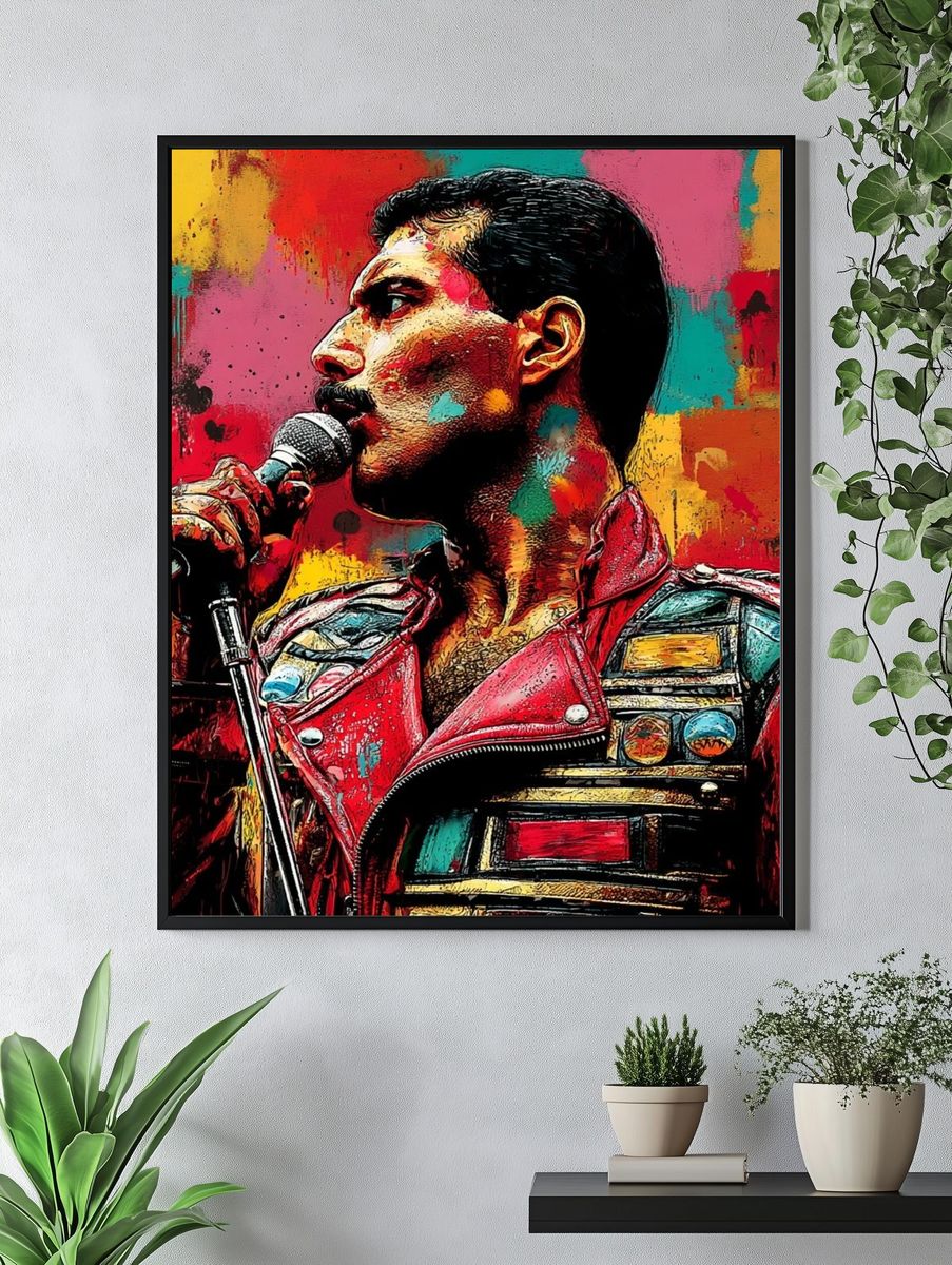 Freddie Mercury — Pop Art Poster. — room view 4