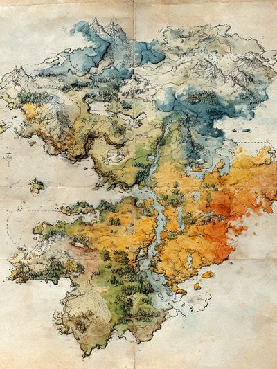 Fantasy Map — Vintage Print. poster