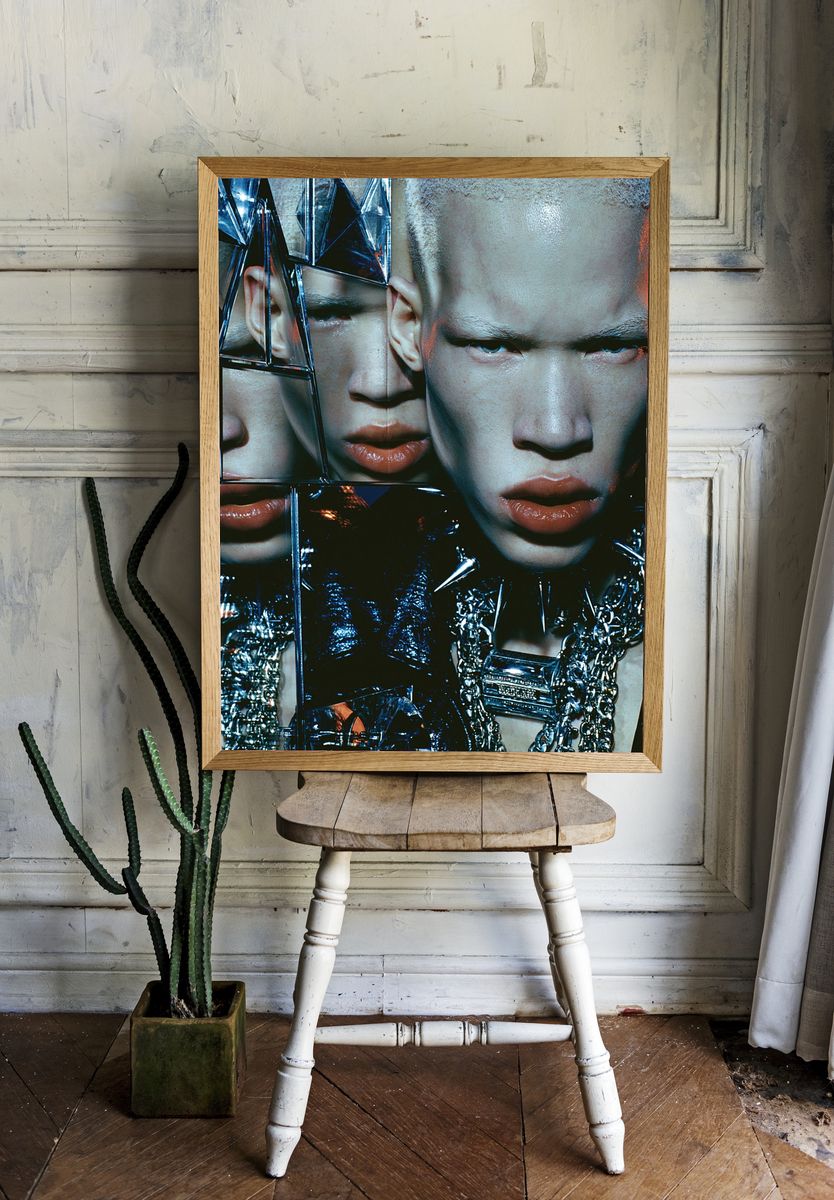 Futurist Mirror Face Photography Poster. — room view 1