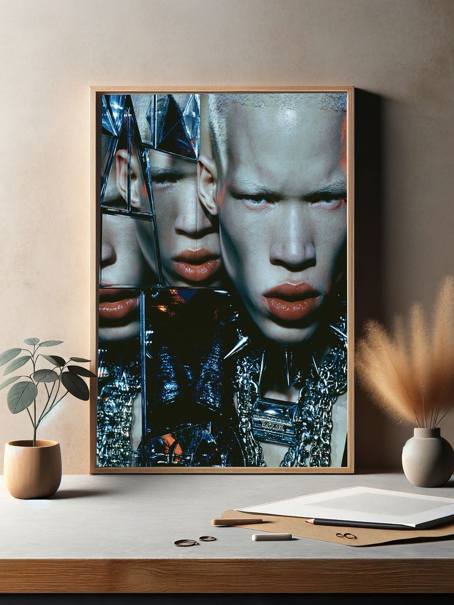 Futurist Mirror Face Photography Poster. — room view 2