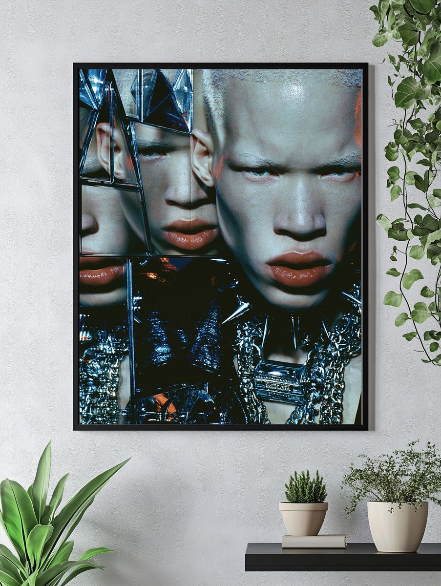 Futurist Mirror Face Photography Poster. — room view 4