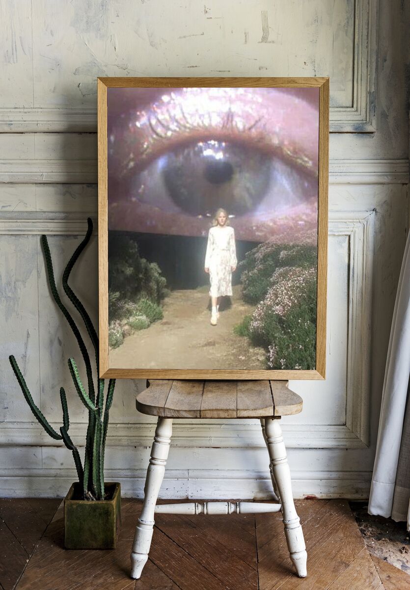 Fashion Model with Eye Projection — Photography Print. — room view 1