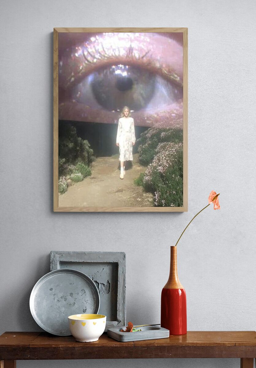 Fashion Model with Eye Projection — Photography Print. — room view 3