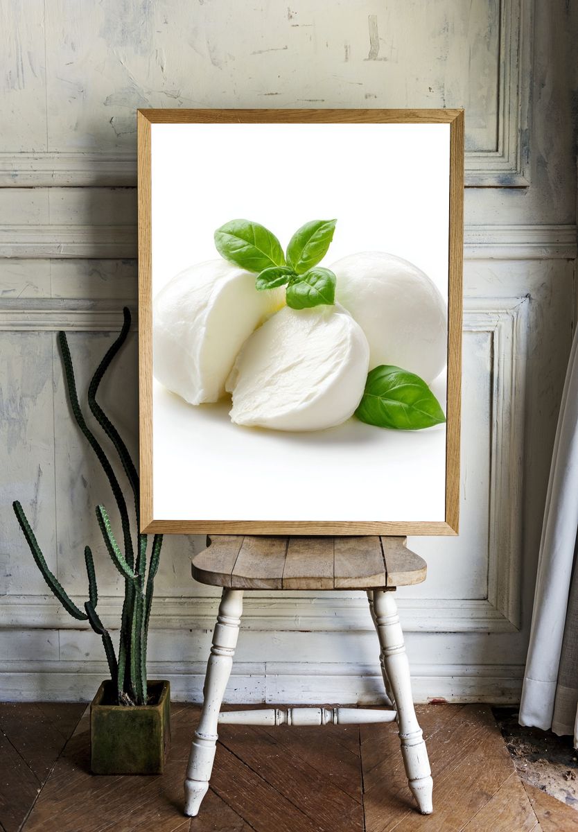 Fresh Mozzarella with Basil — Food Print. — room view 1