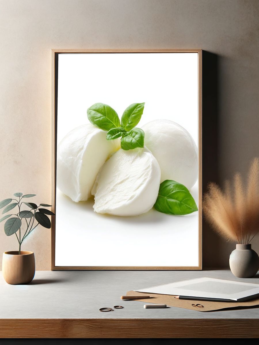 Fresh Mozzarella with Basil — Food Print. — room view 2