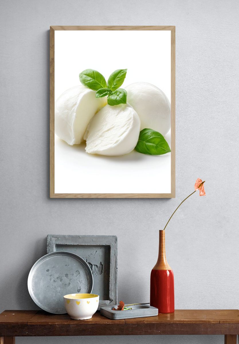 Fresh Mozzarella with Basil — Food Print. — room view 3