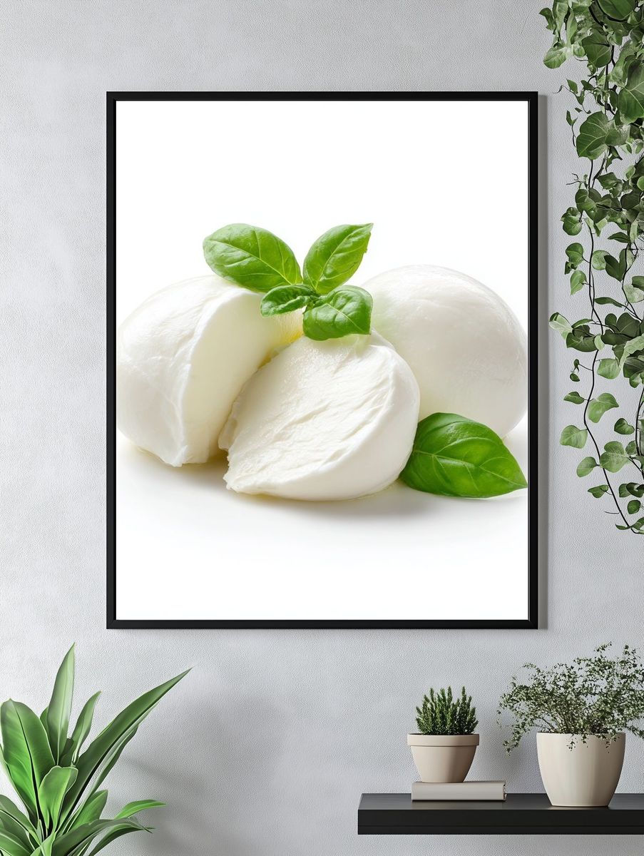 Fresh Mozzarella with Basil — Food Print. — room view 4