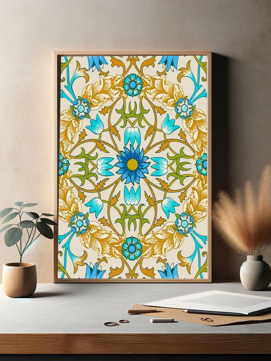 Floral Mandala — Vintage Print. — room view 2