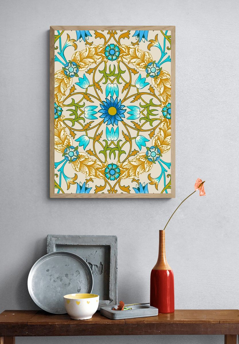 Floral Mandala — Vintage Print. — room view 3