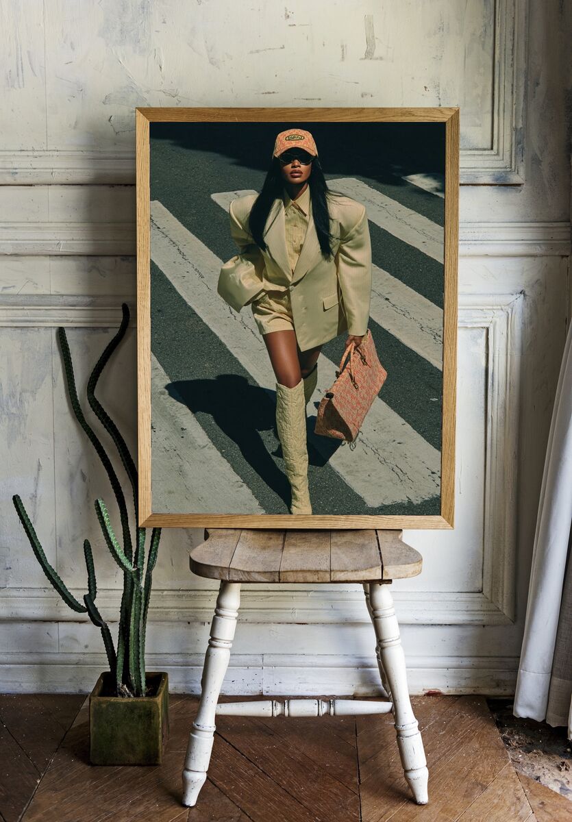 Fashion Model in Street Style Poster. — room view 1