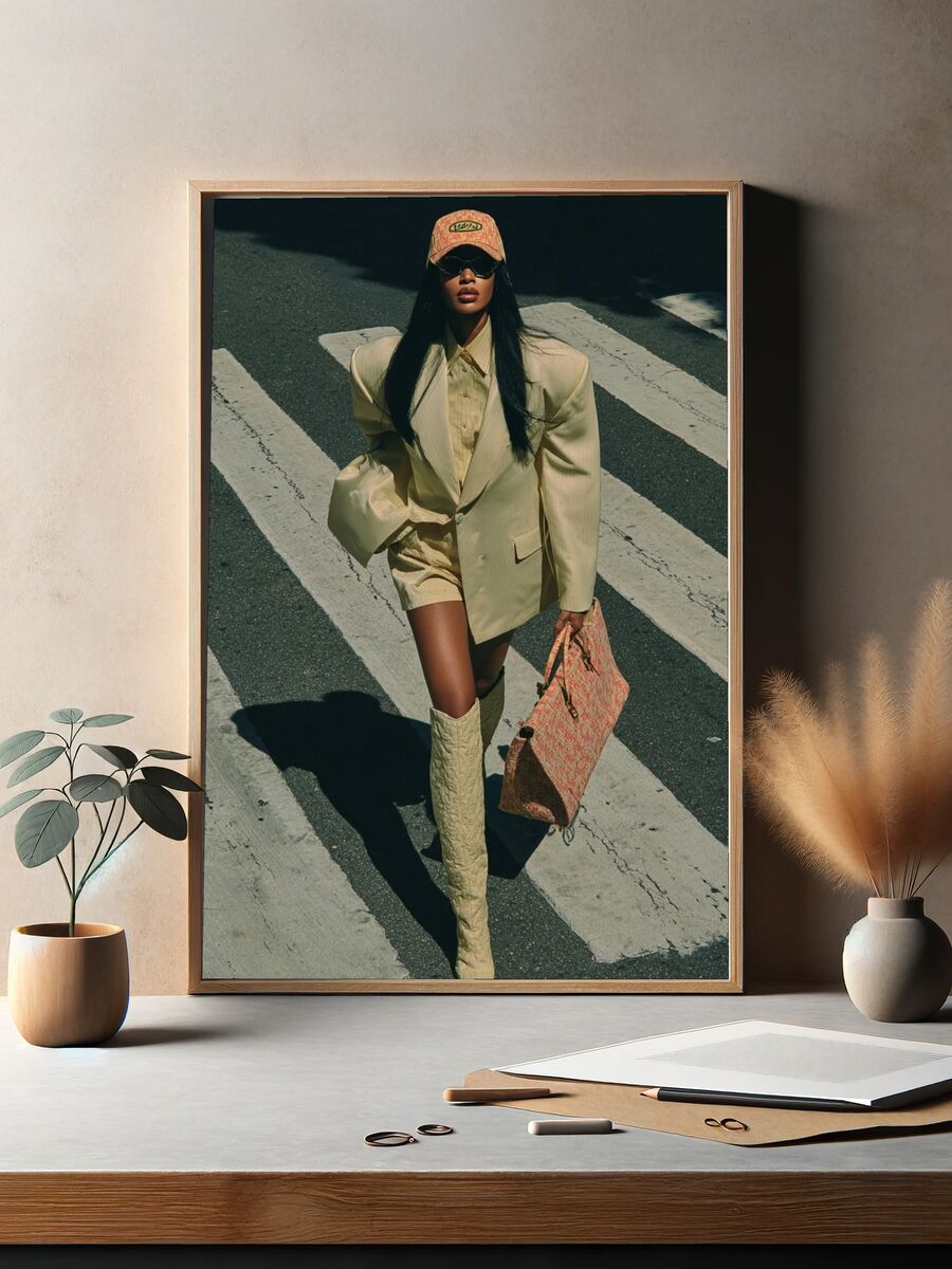 Fashion Model in Street Style Poster. — room view 2
