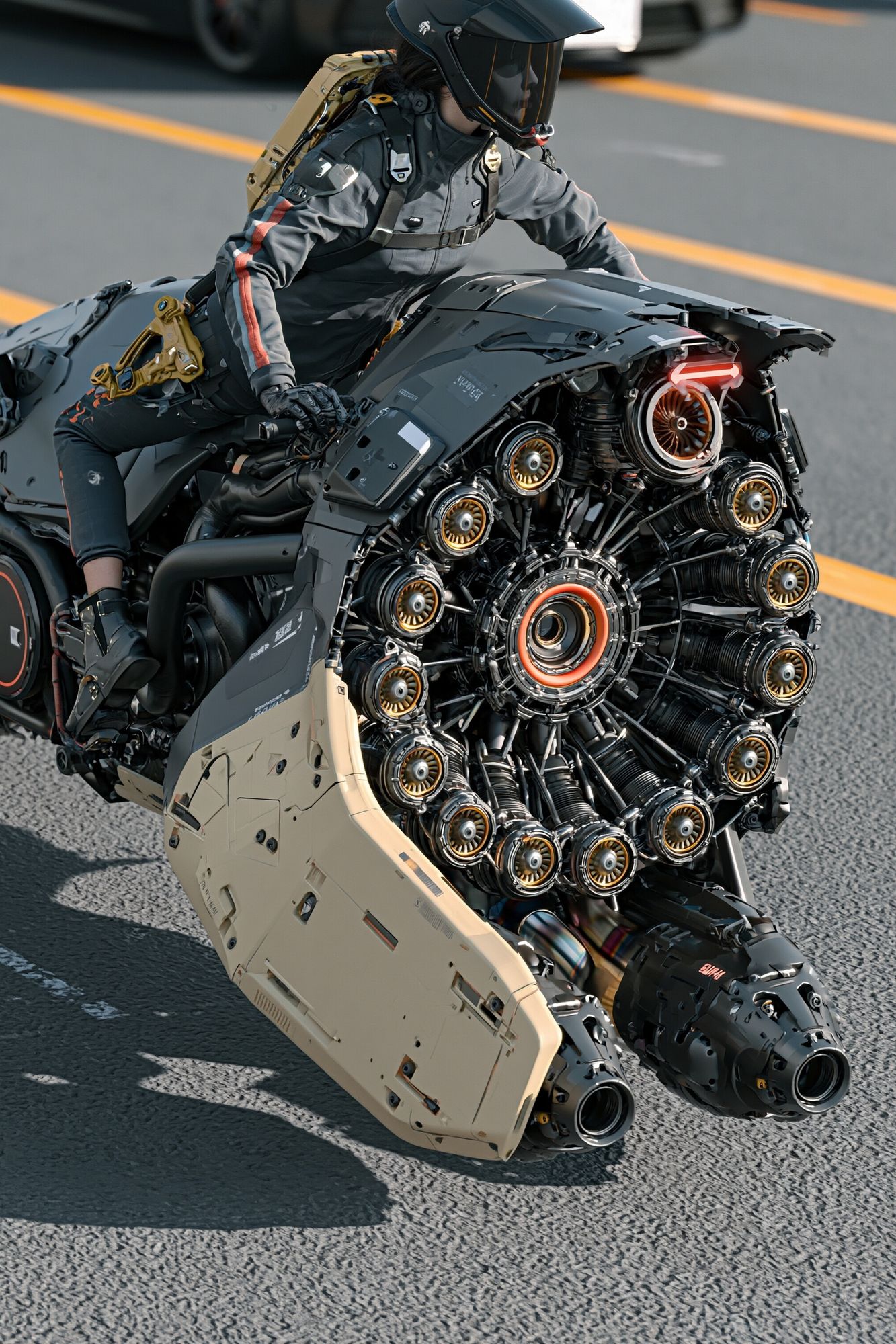 Futuristic Motorcycle Rider Poster. poster detail