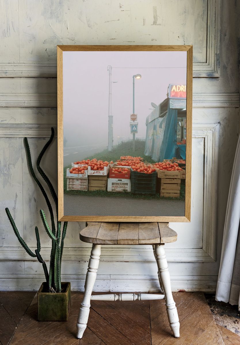 Foggy Market Scene — Photography Print. — room view 1