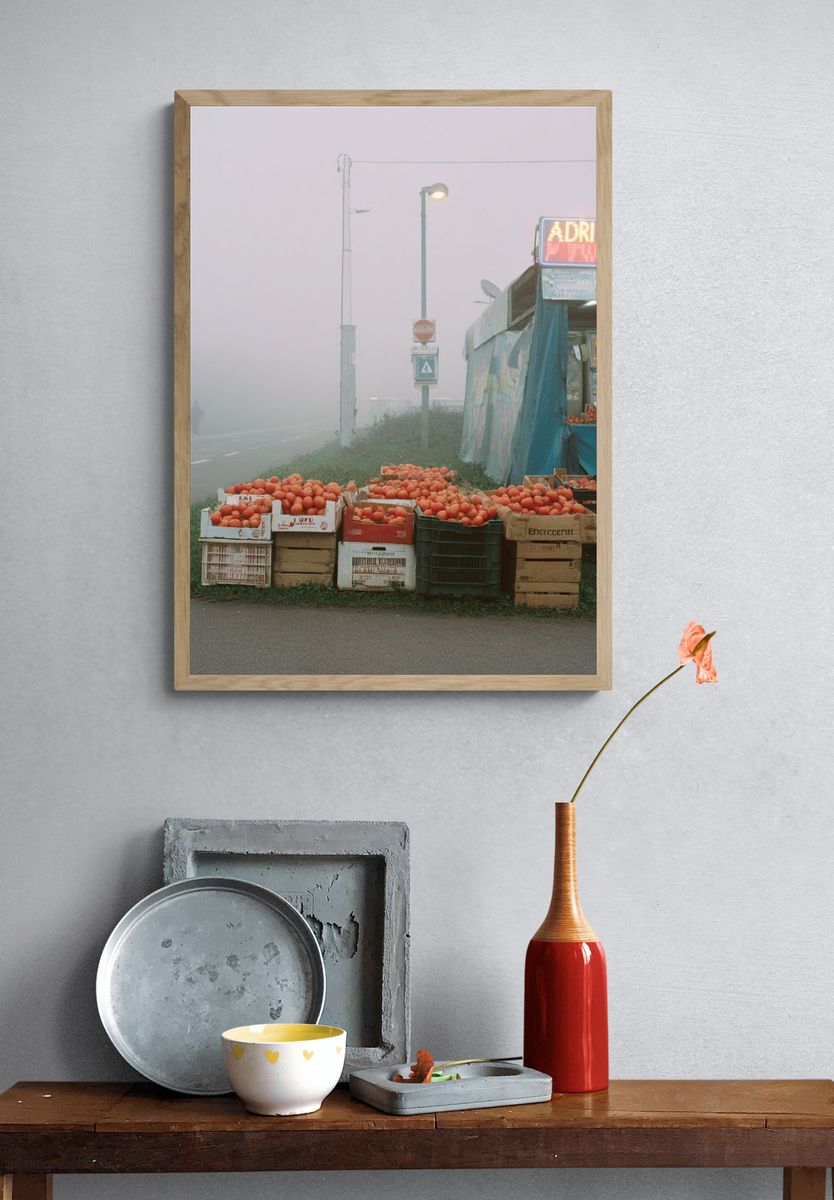 Foggy Market Scene — Photography Print. — room view 3