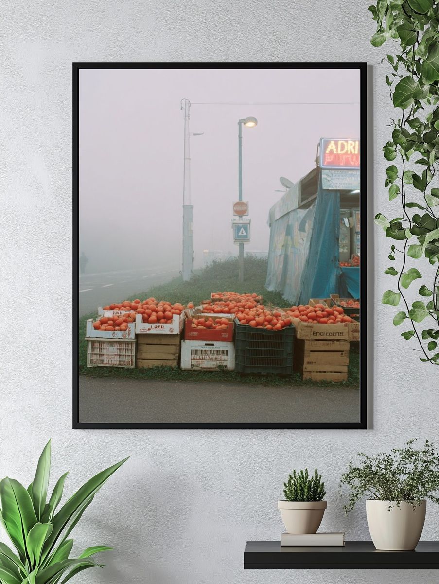 Foggy Market Scene — Photography Print. — room view 4