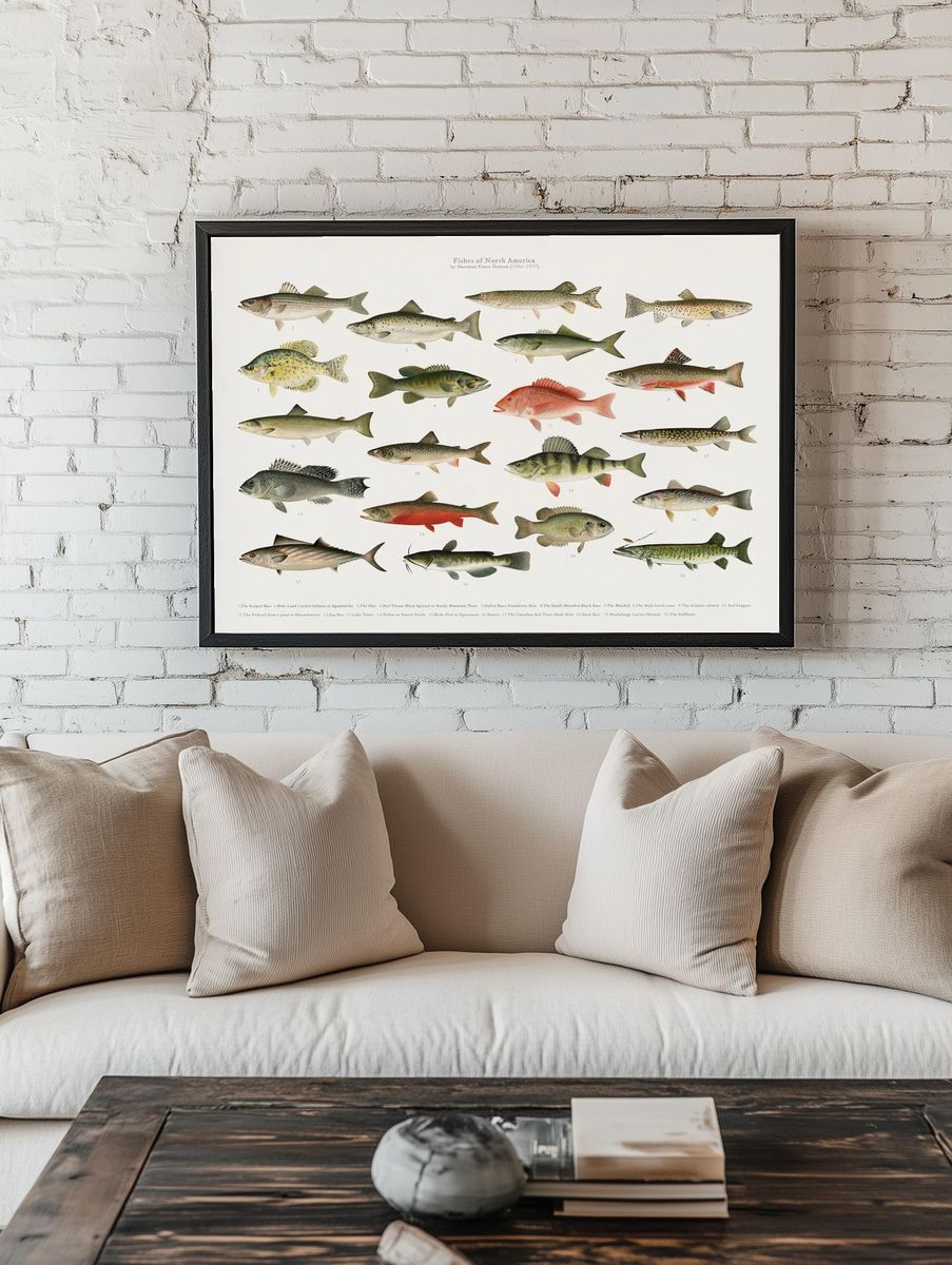 Fishes of North America — Vintage Print. room preview