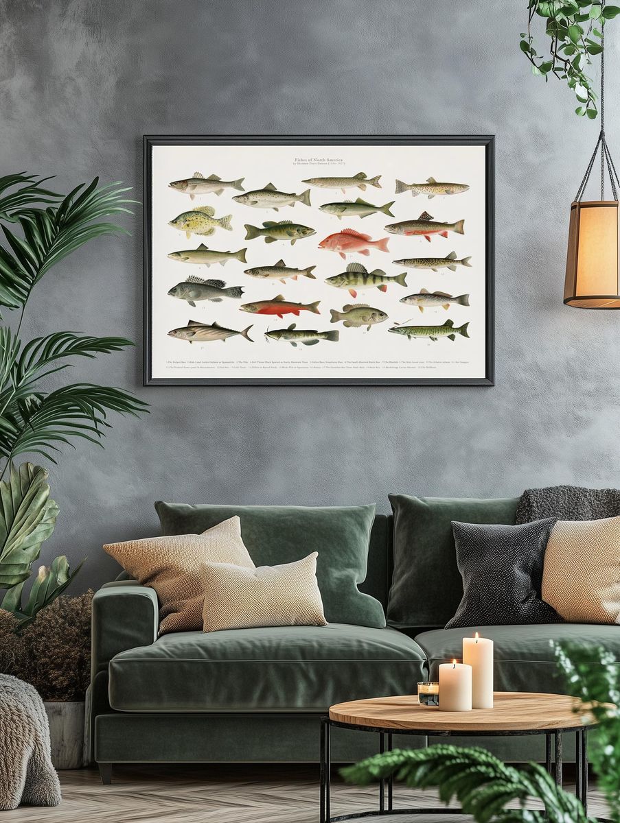 Fishes of North America — Vintage Print. — room view 4