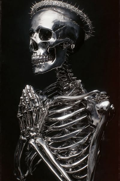 Chrome Skeleton Halo Poster. poster