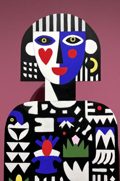 Cubist Face Abstract Poster.