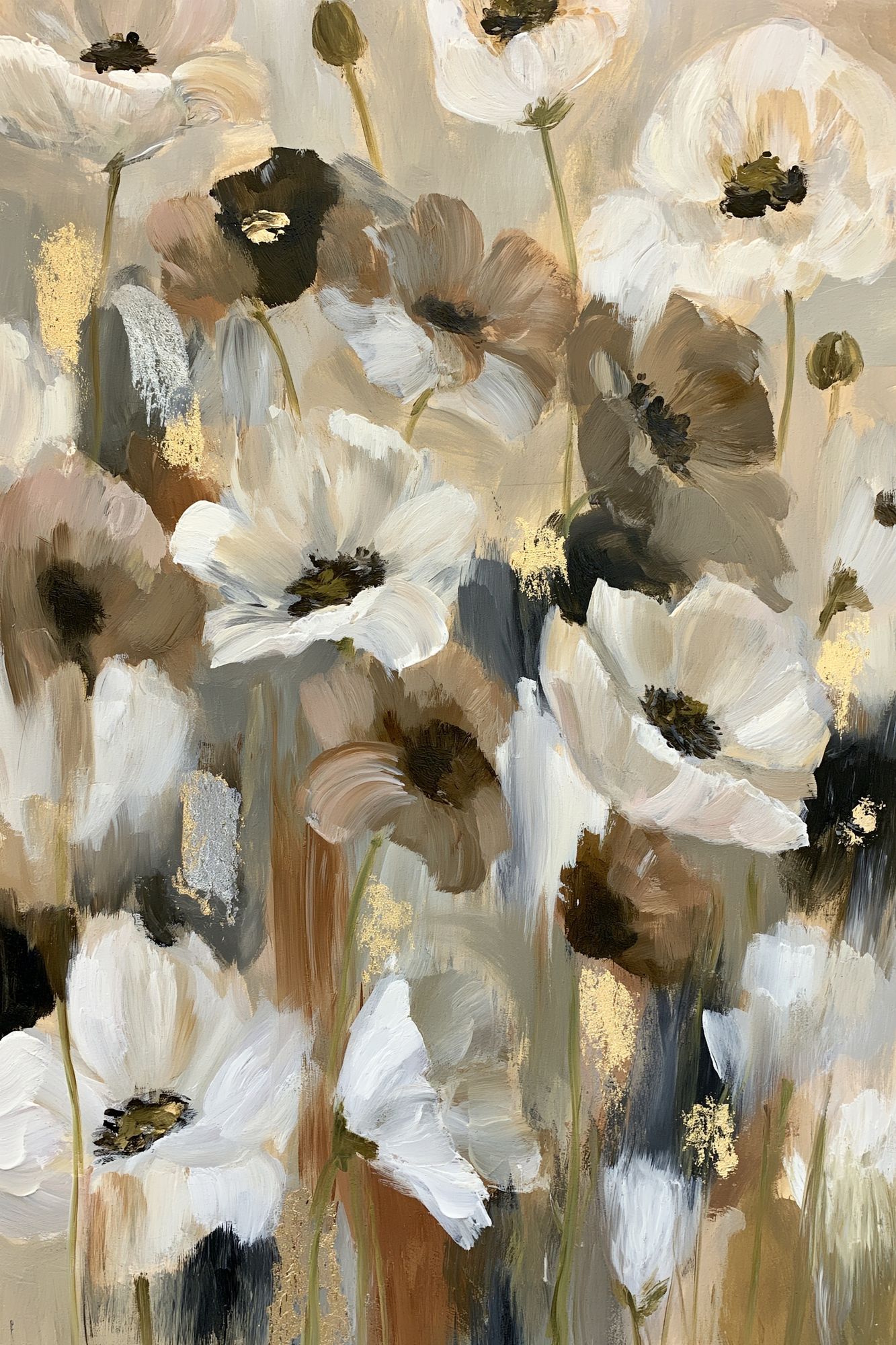 Neutral Floral Abstract Poster. poster — fine-art art