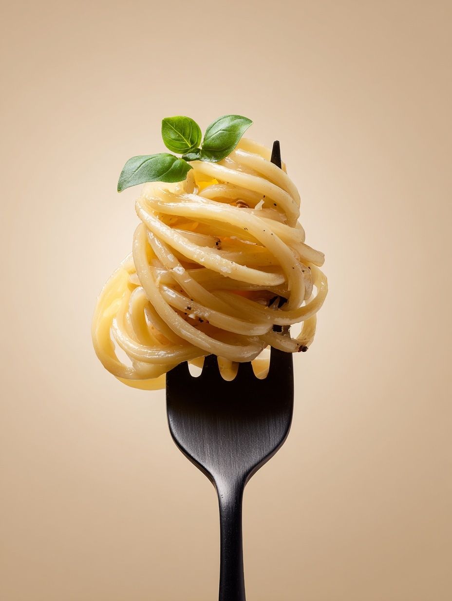Spaghetti Fork Food Photography Poster. poster detail