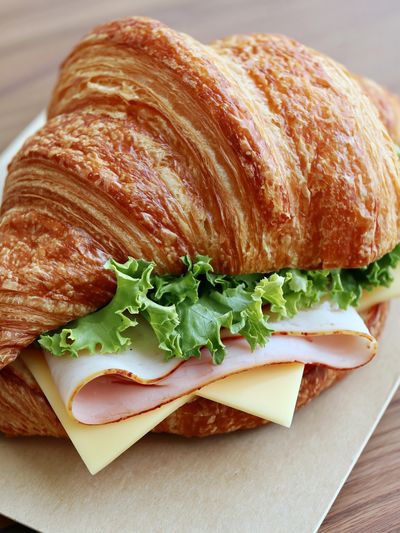 Croissant Sandwich Food Photography Poster. poster