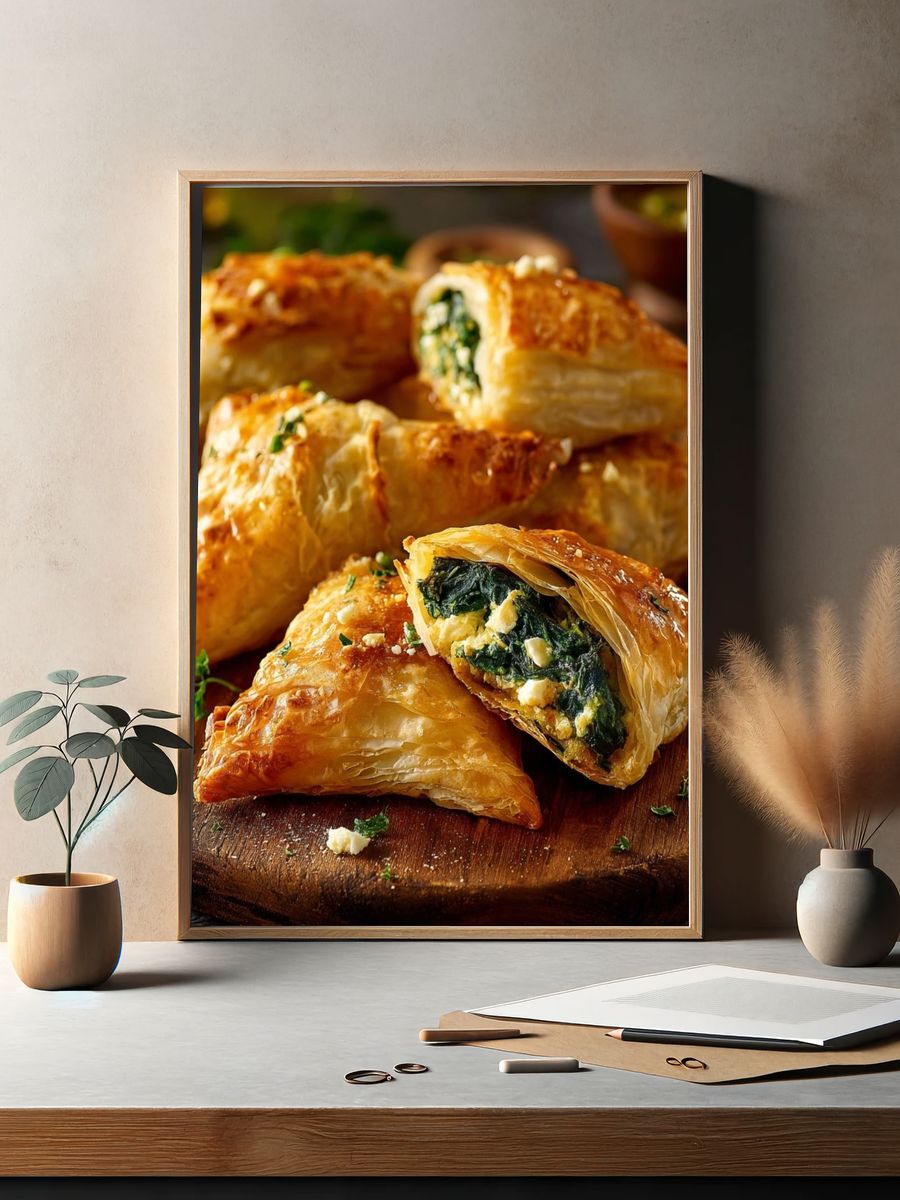 Spinach Puff Pastry Food Print. — room view 2
