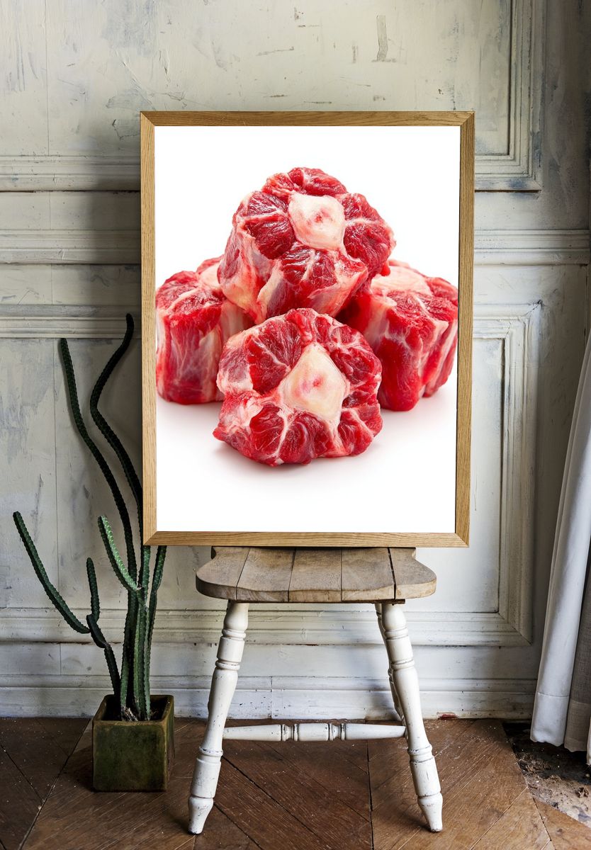 Raw Beef Bones Photography Poster. room preview