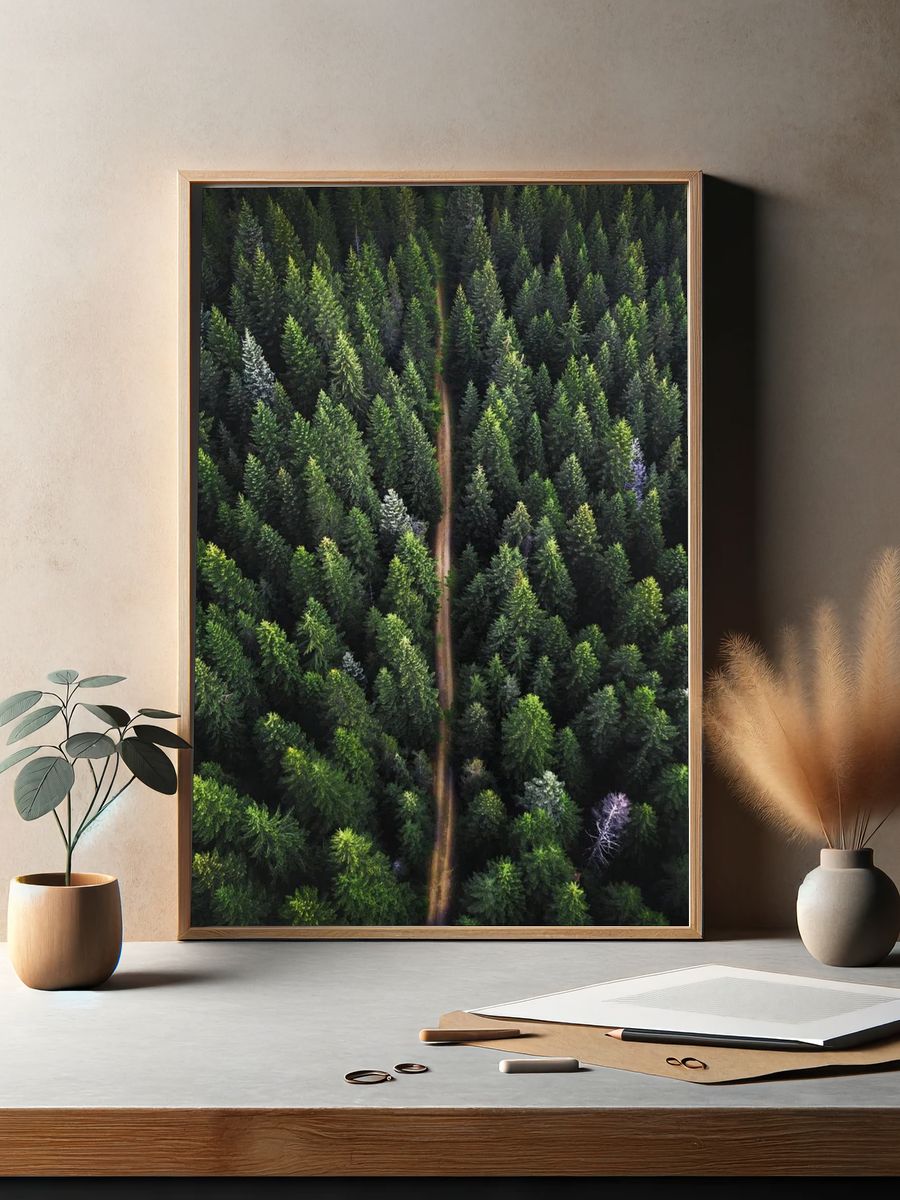 Drone view green forest dirt. — room view 2