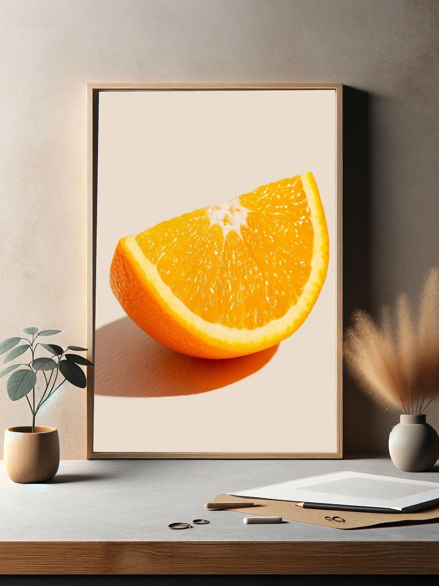 Fresh Orange Slice — Food Print. — room view 2