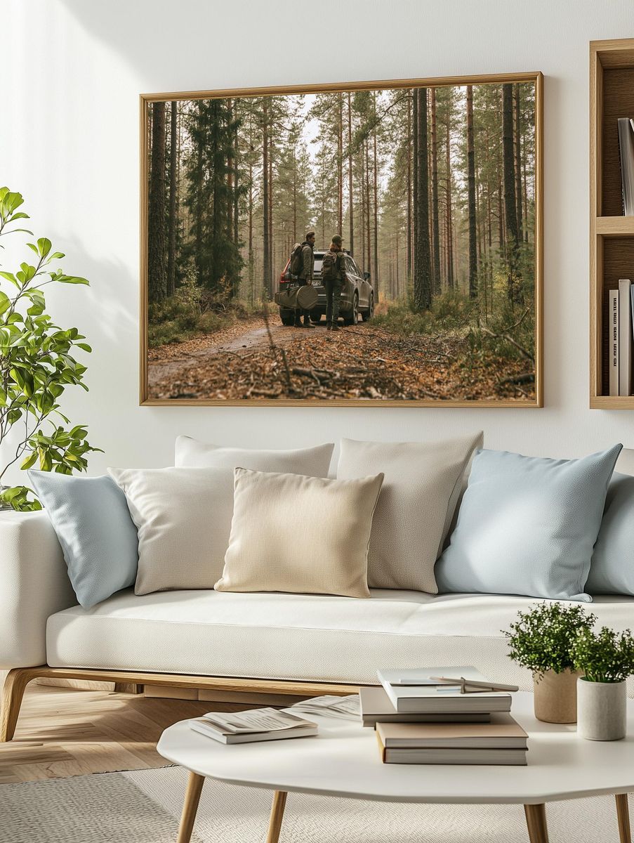 Forest Road Adventure Photography Poster. — room view 2