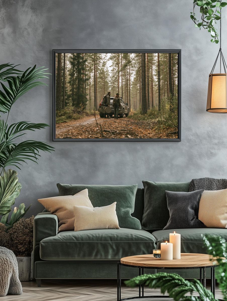 Forest Road Adventure Photography Poster. — room view 4