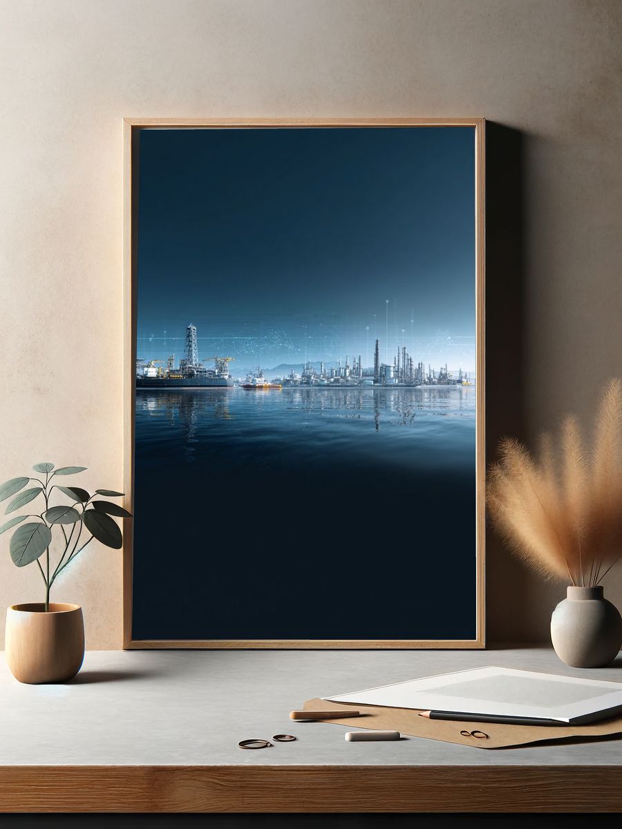 Futuristic Offshore Oil Rig Poster. — room view 2