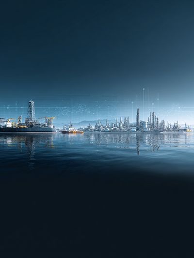Futuristic Offshore Oil Rig Poster.