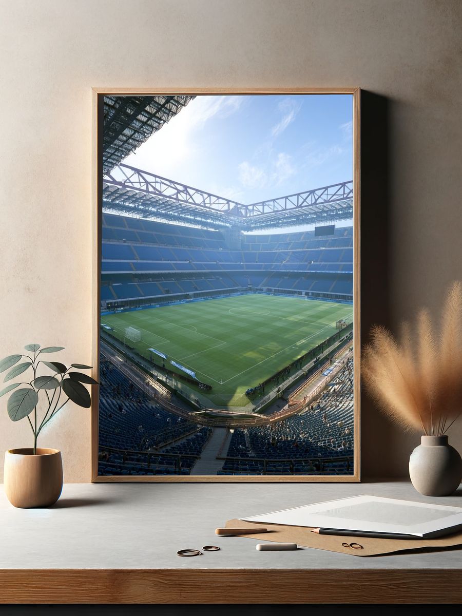 Empty Football Stadium Photography Poster. — room view 2