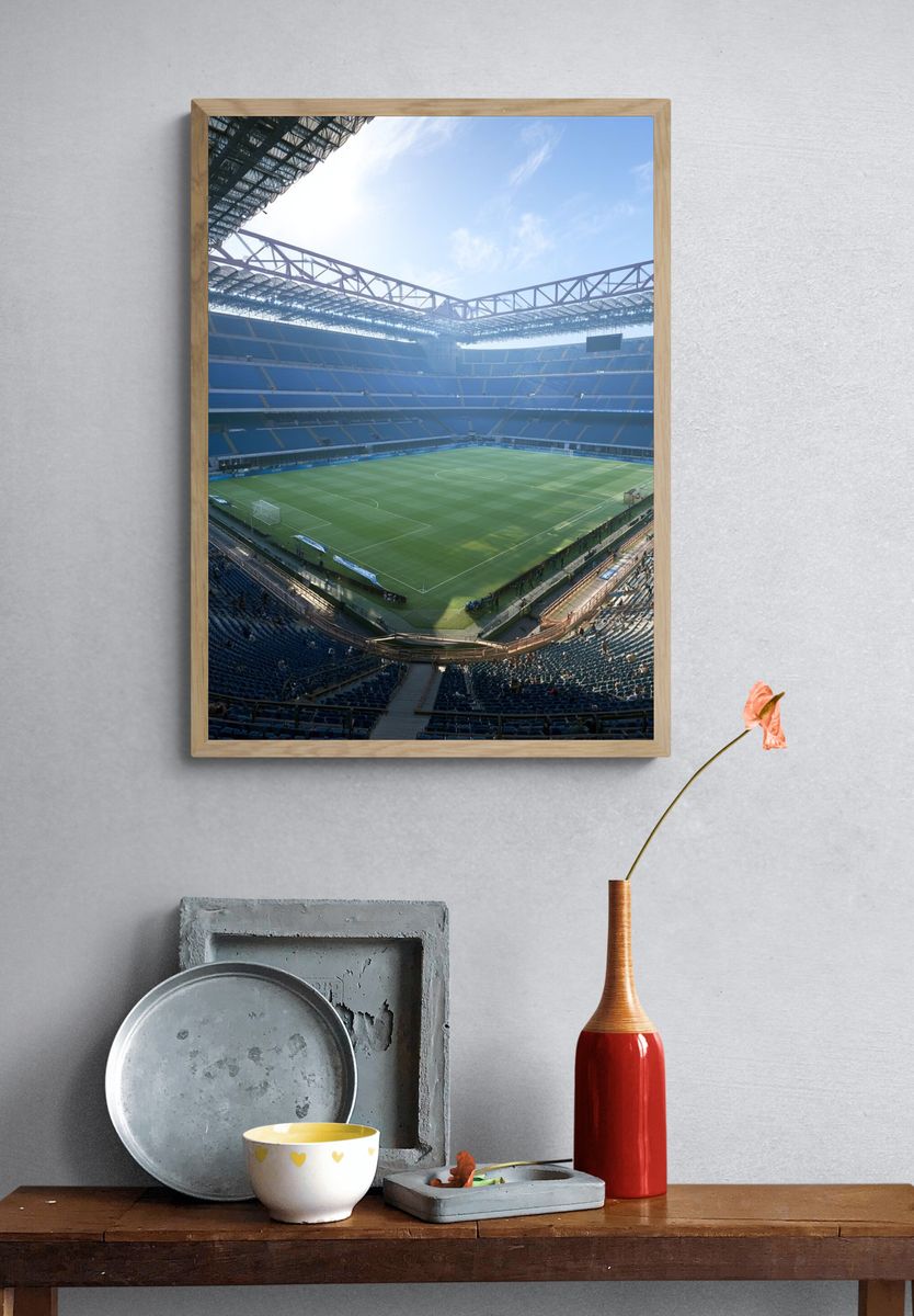 Empty Football Stadium Photography Poster. — room view 3