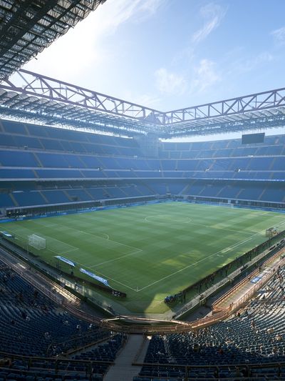 Empty Football Stadium Photography Poster.