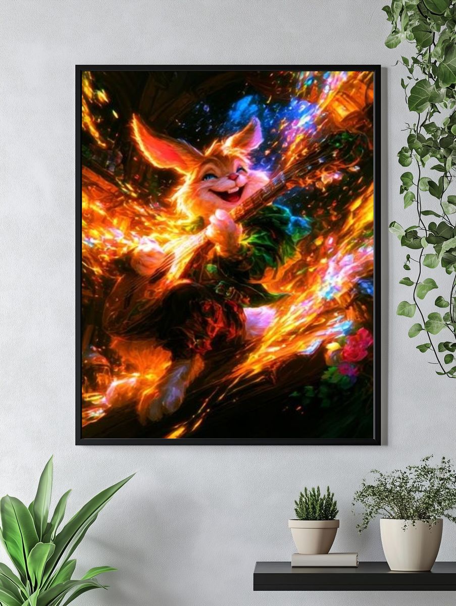 Enchanted Fox Digital Art Poster. — room view 4