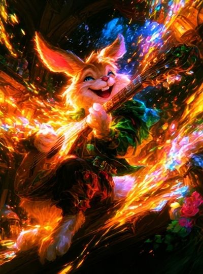 Enchanted Fox Digital Art Poster.