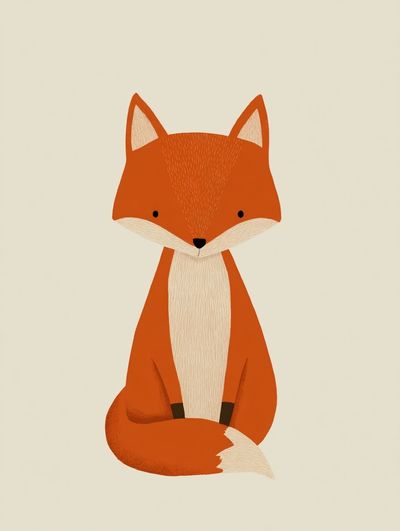 Cute Fox Illustration Poster. poster print