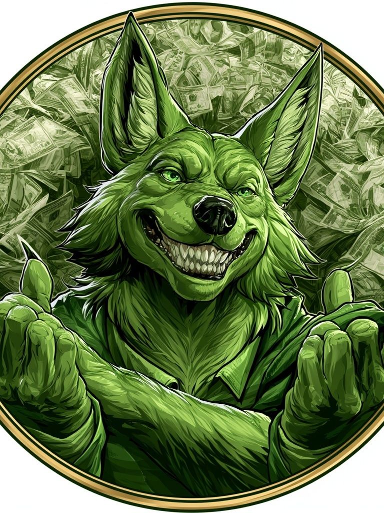 Green Fox Illustration Poster. poster — illustration art